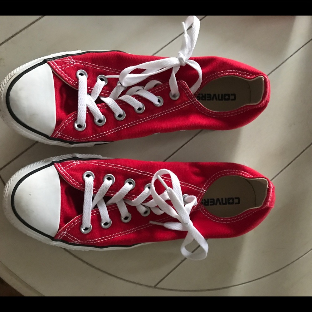Red Converse size 9 women’s; 7 men’s